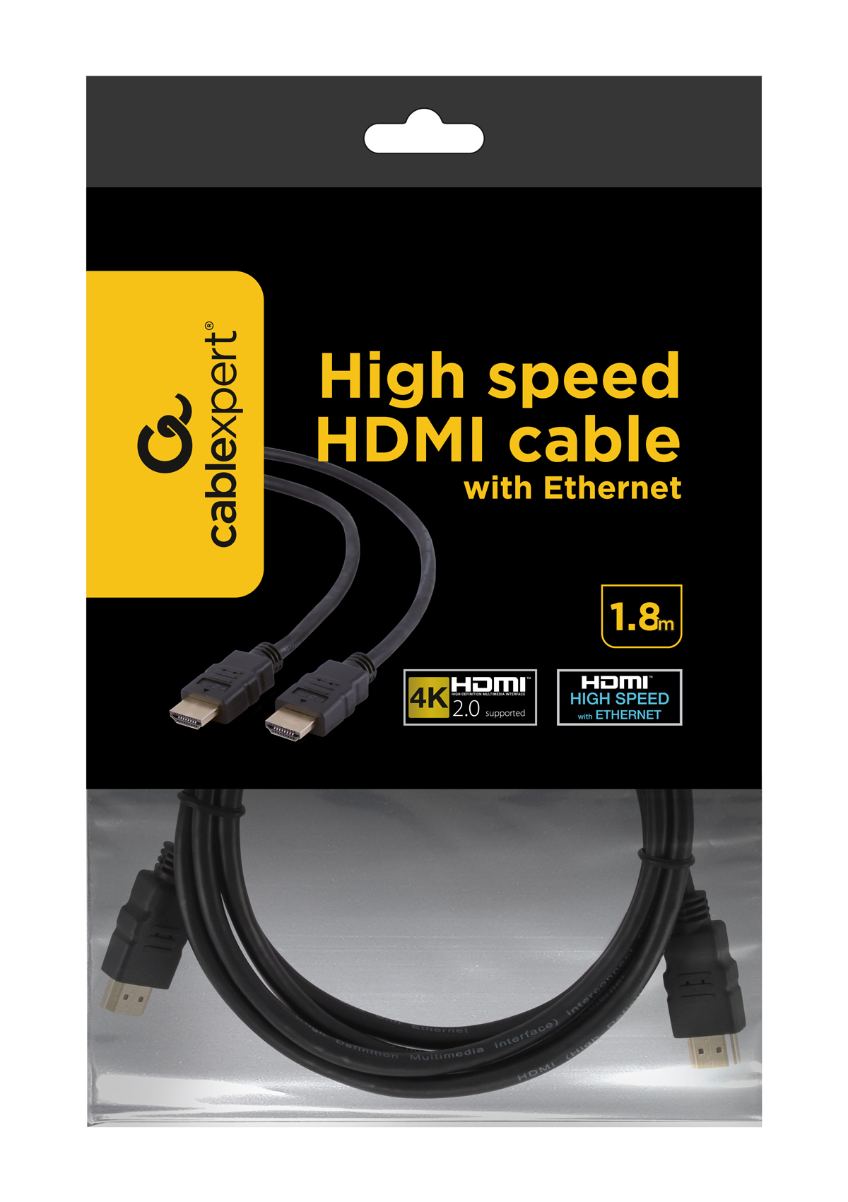 High speed HDMI cable with Ethernet, 1.8 m (CC-HDMI4-6)